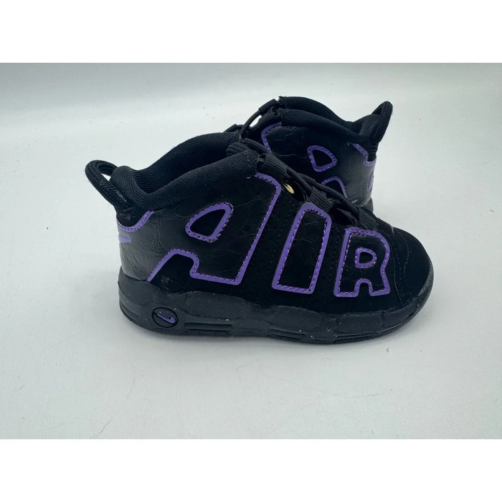 Nike Air More Uptempo Action Black Grape Baby Toddler Child Size 7C DX5956-001